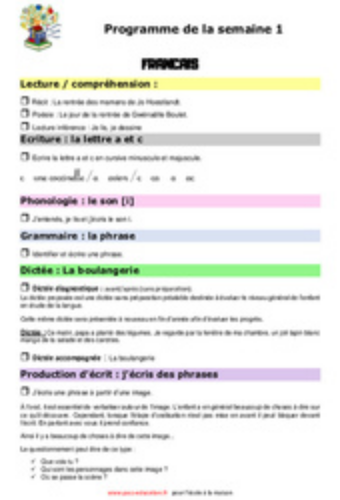 1ère semaine CE1