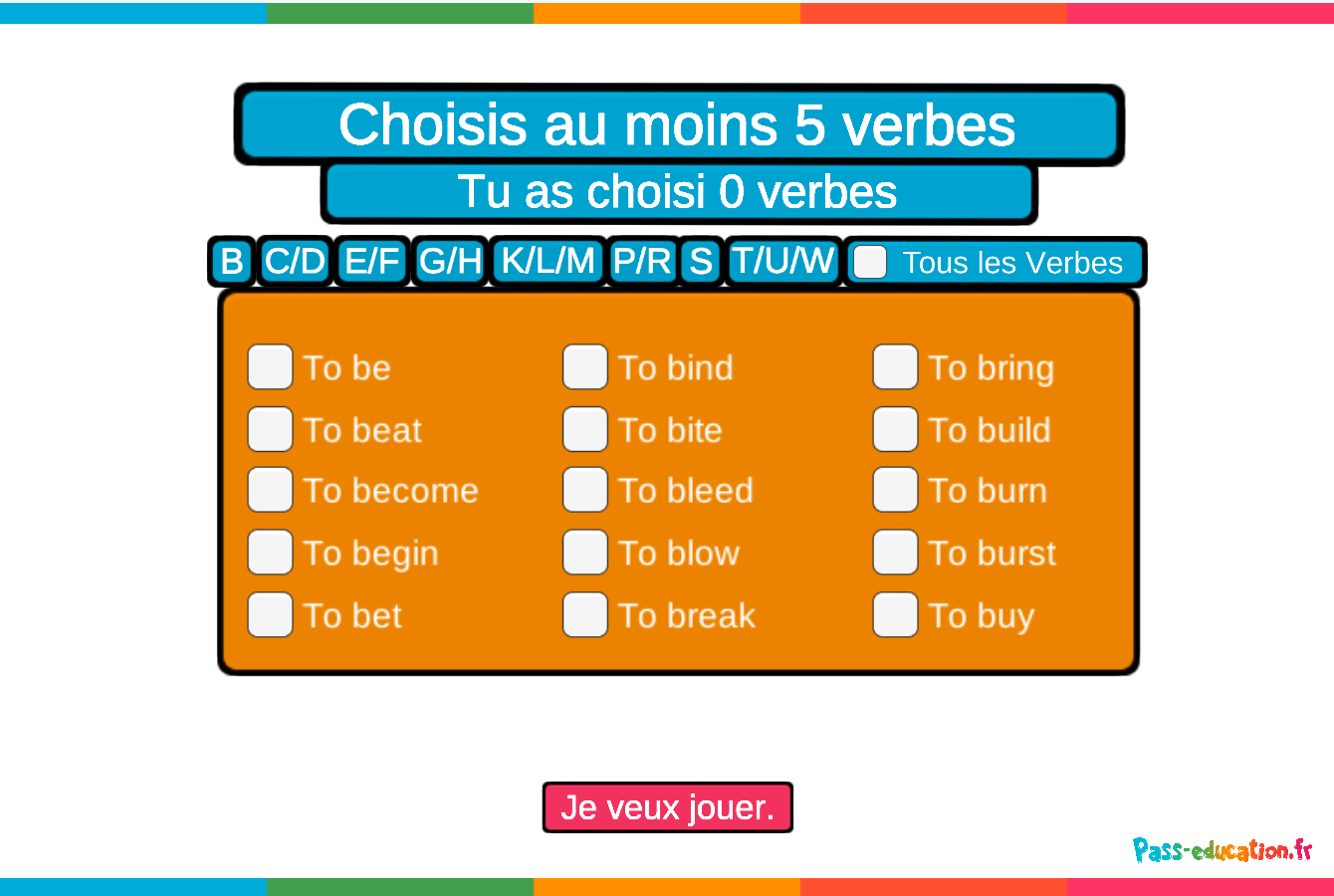 verbes irréguliers anglais