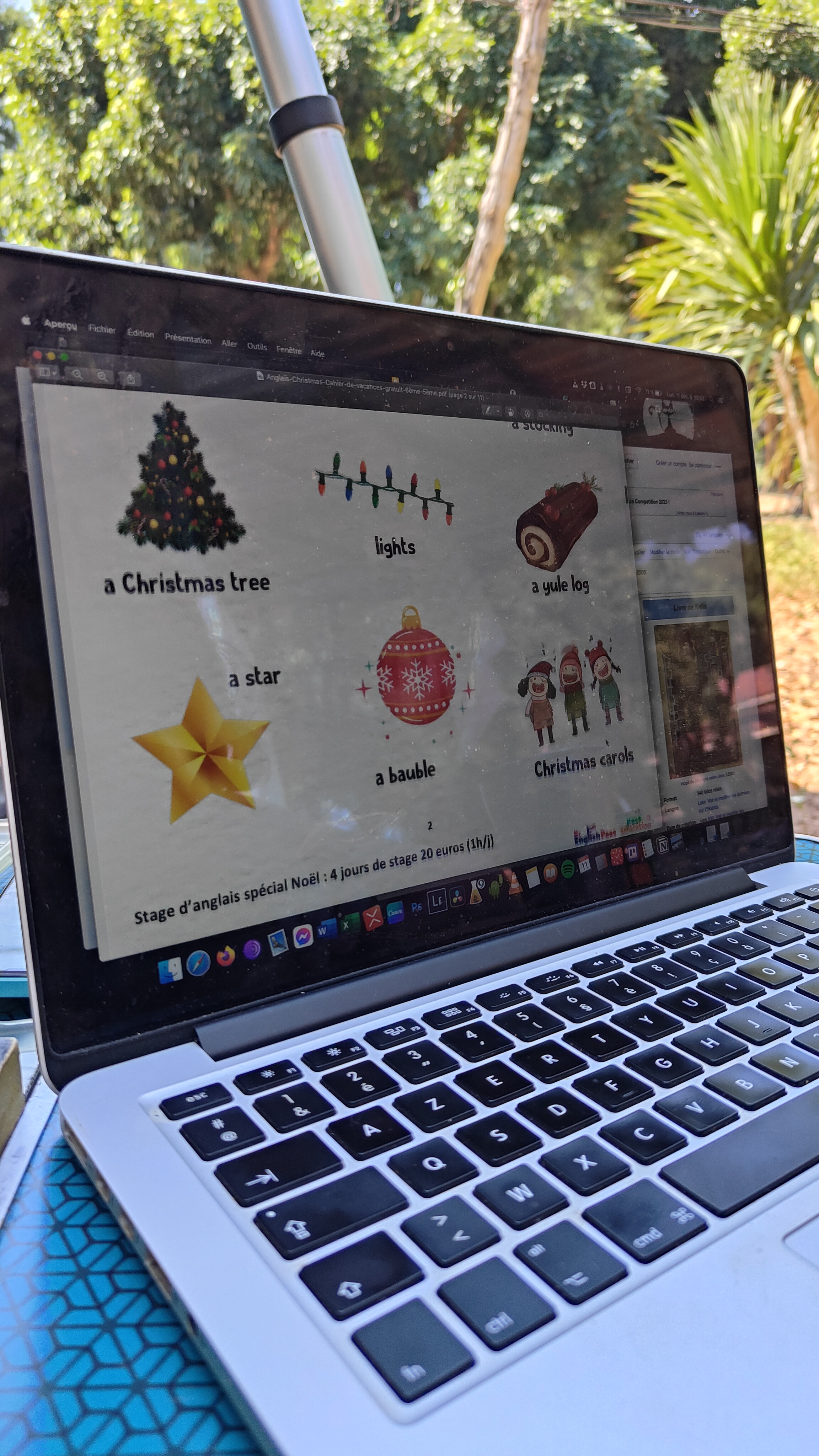 cahiers de vacances de Noël en anglais