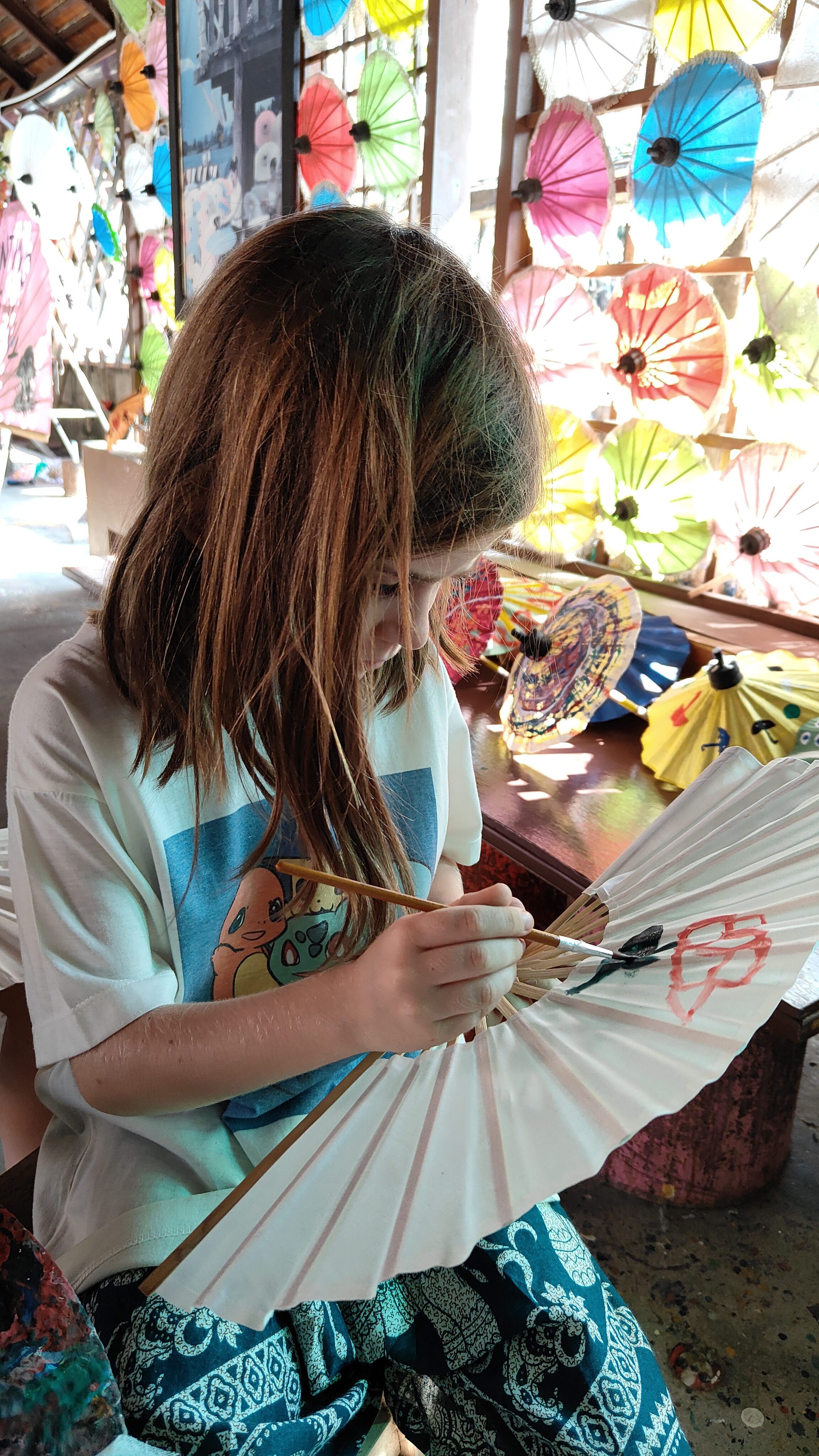 peinture sur éventails