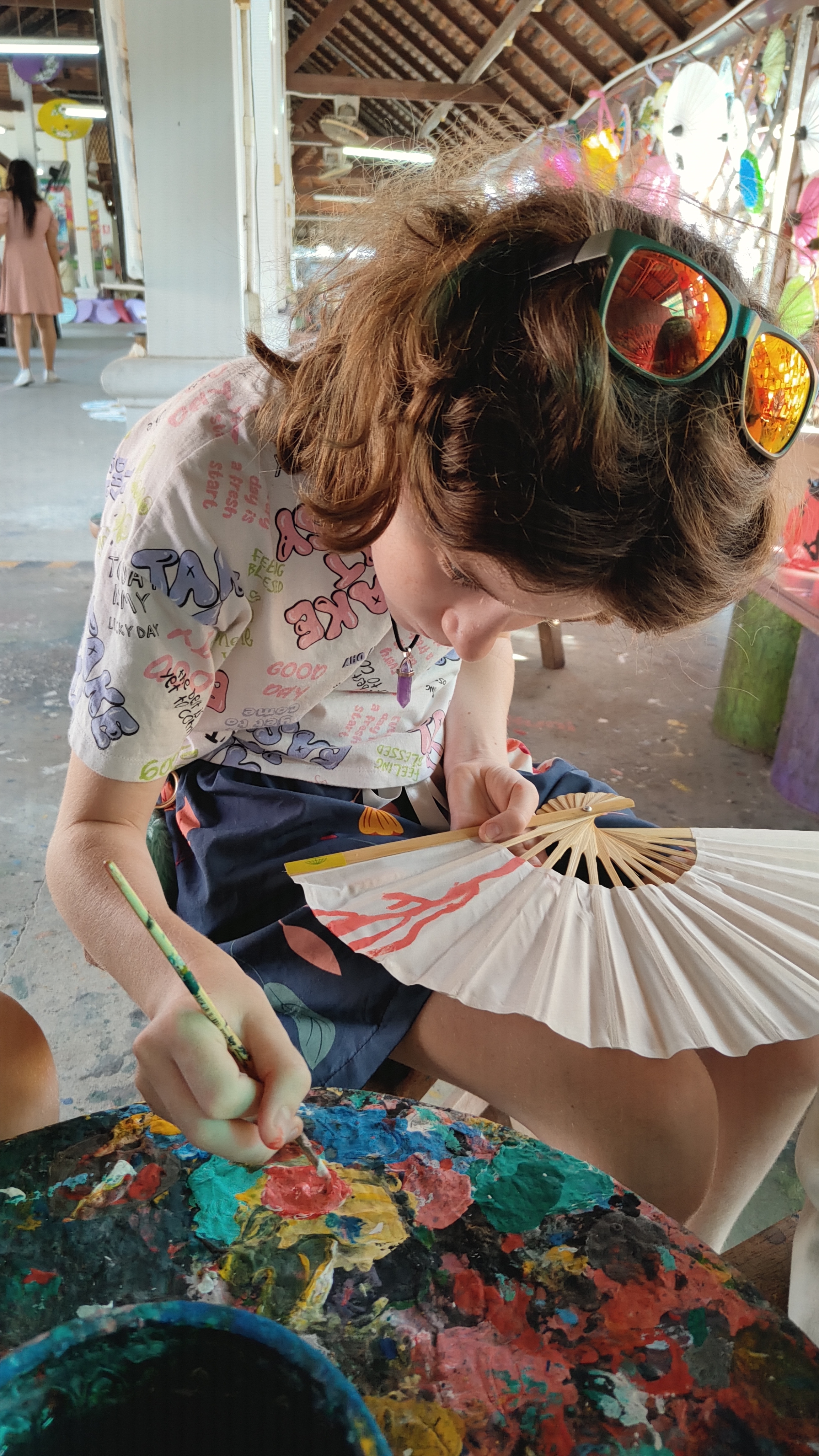 peinture sur éventails