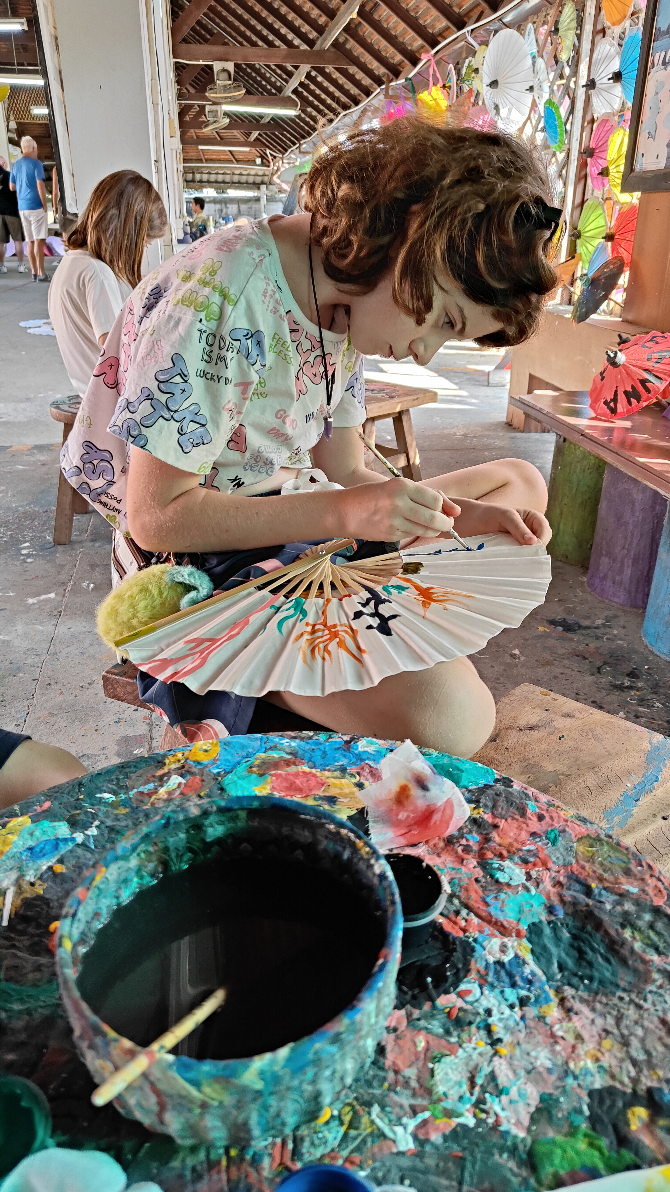 peinture sur éventails