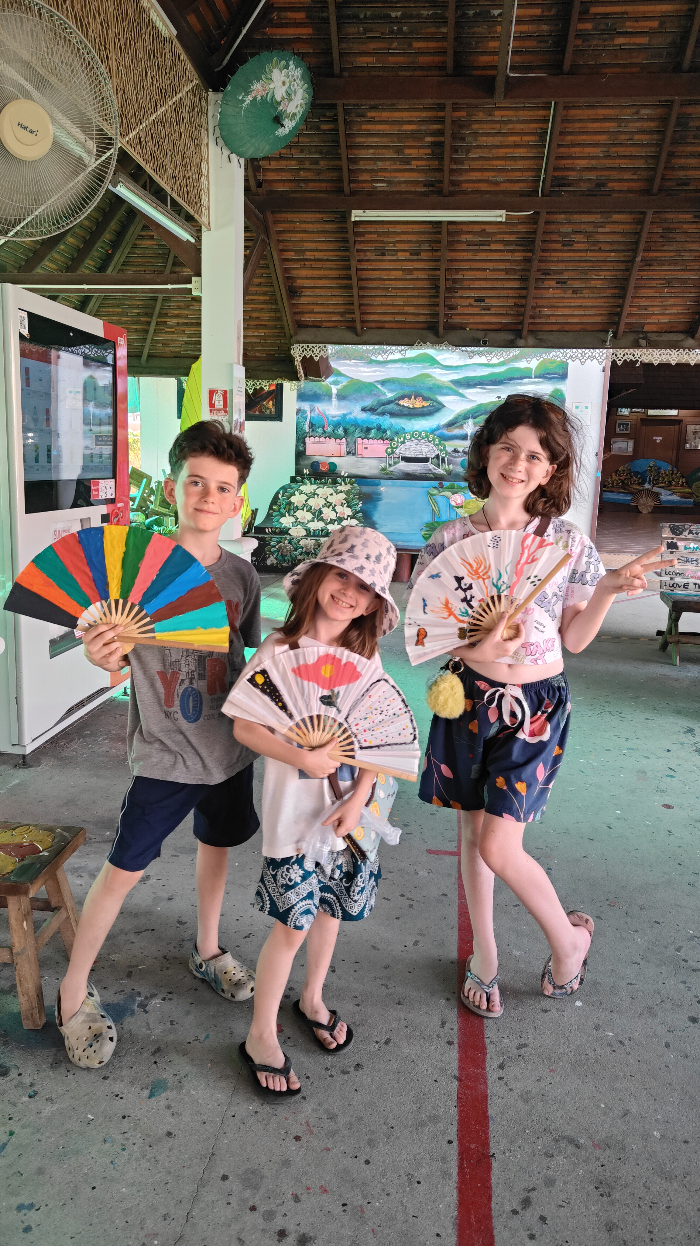 peinture sur éventails